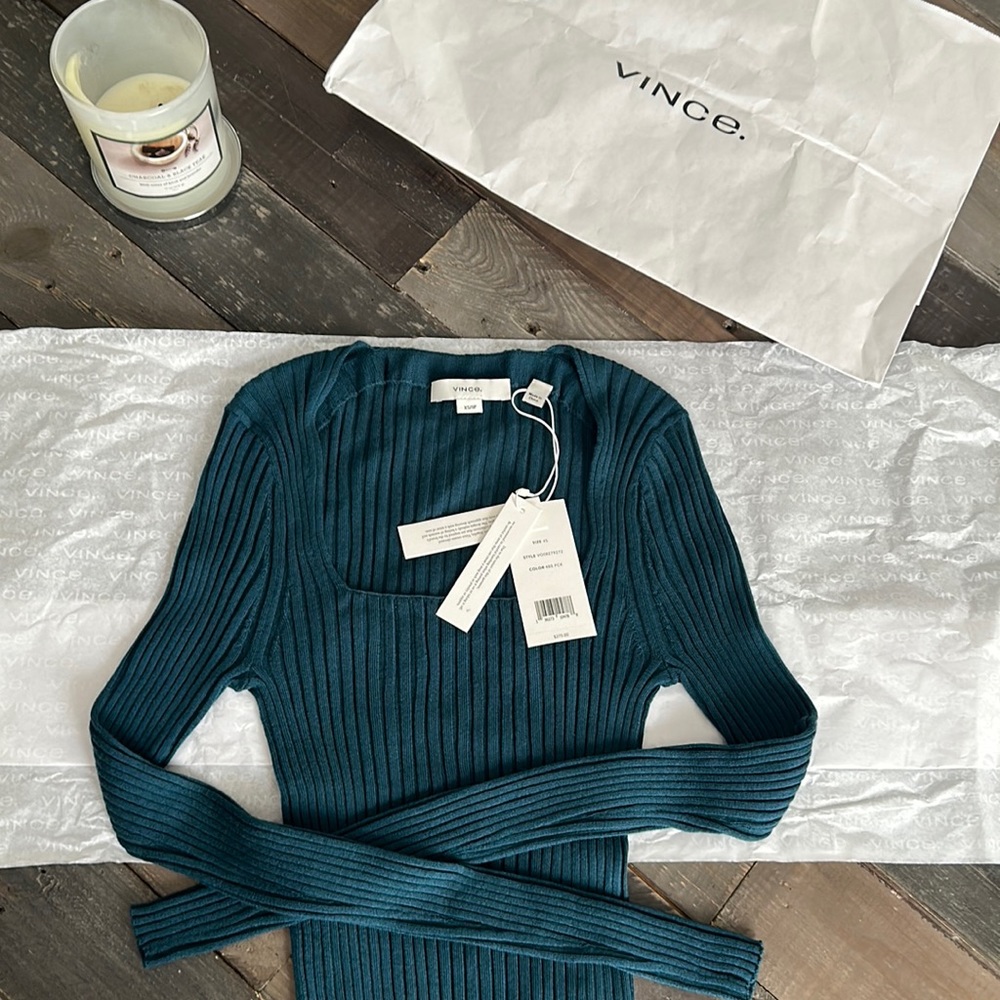 Vince beautiful sweater 480 pck RIBBED SQUARE NK LS RIBBED SQUARE NK LS XS